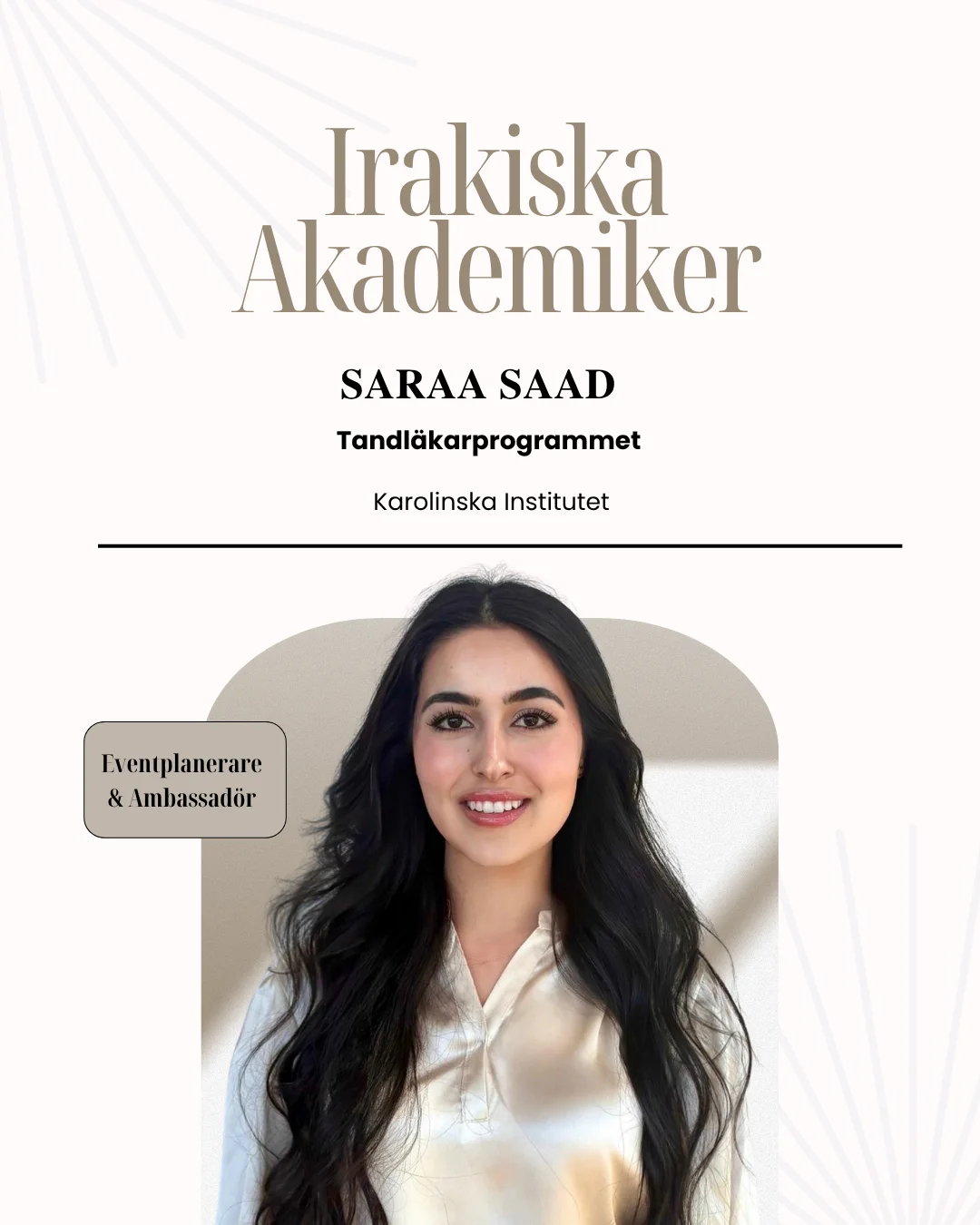 Saraa Saad, eventansvarig i Irakiska Akademiker